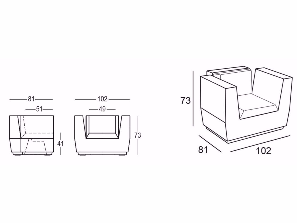 Садовое кресло с подлокотниками PLUST Big Cut ARCH-00149815 - Вид №4