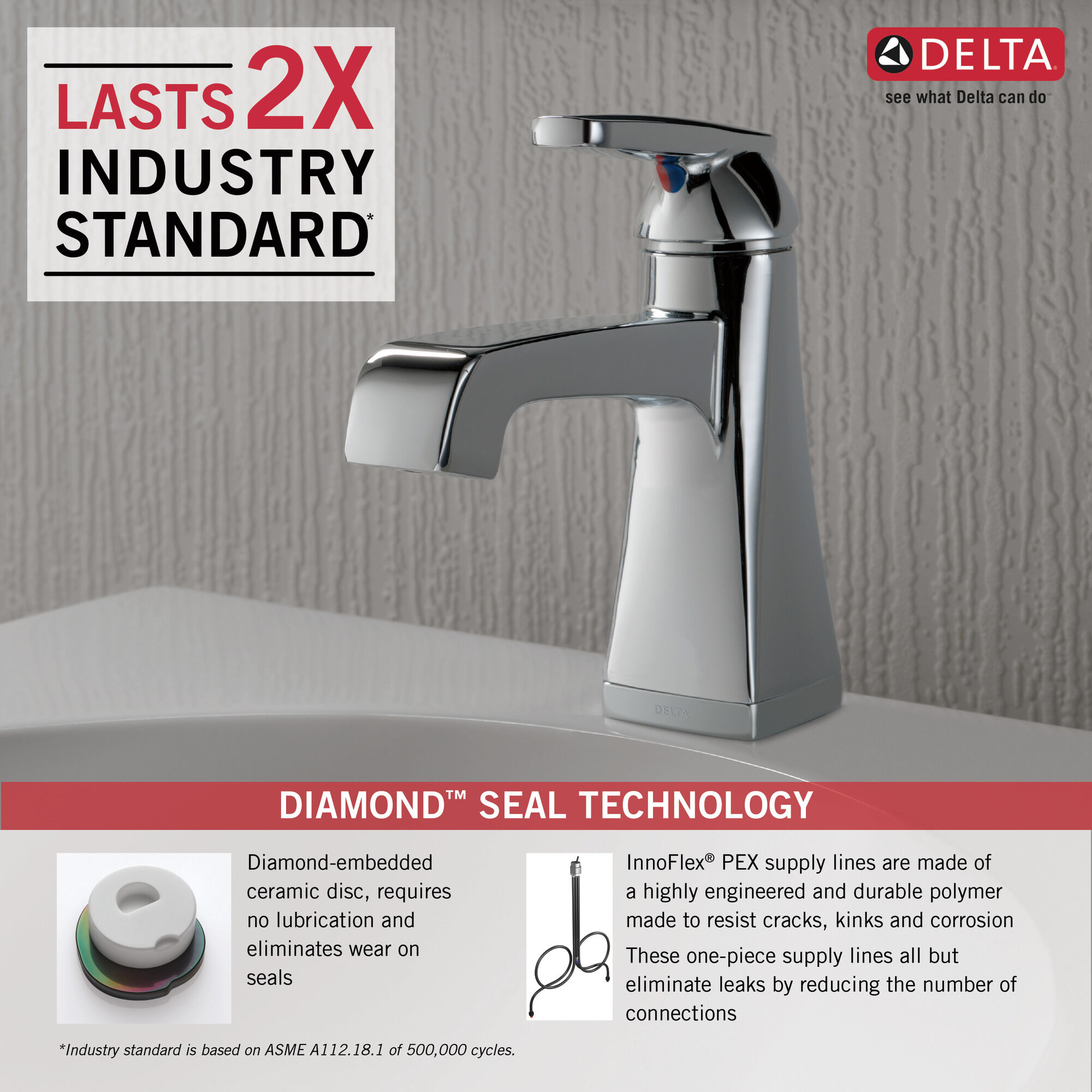 564-MPU-DST Смеситель для ванной с одной ручкой Delta Faucet Ashlyn Хром  - Вид №3