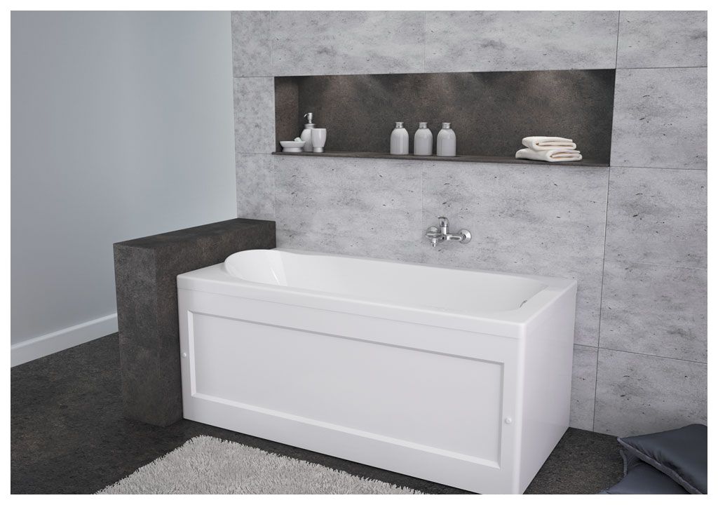 Акриловая ванна Aquanet West 130x70 (+ шторка Aquanet Alfa 4 NF6222-pivot) 0020405100196049 - Вид №4