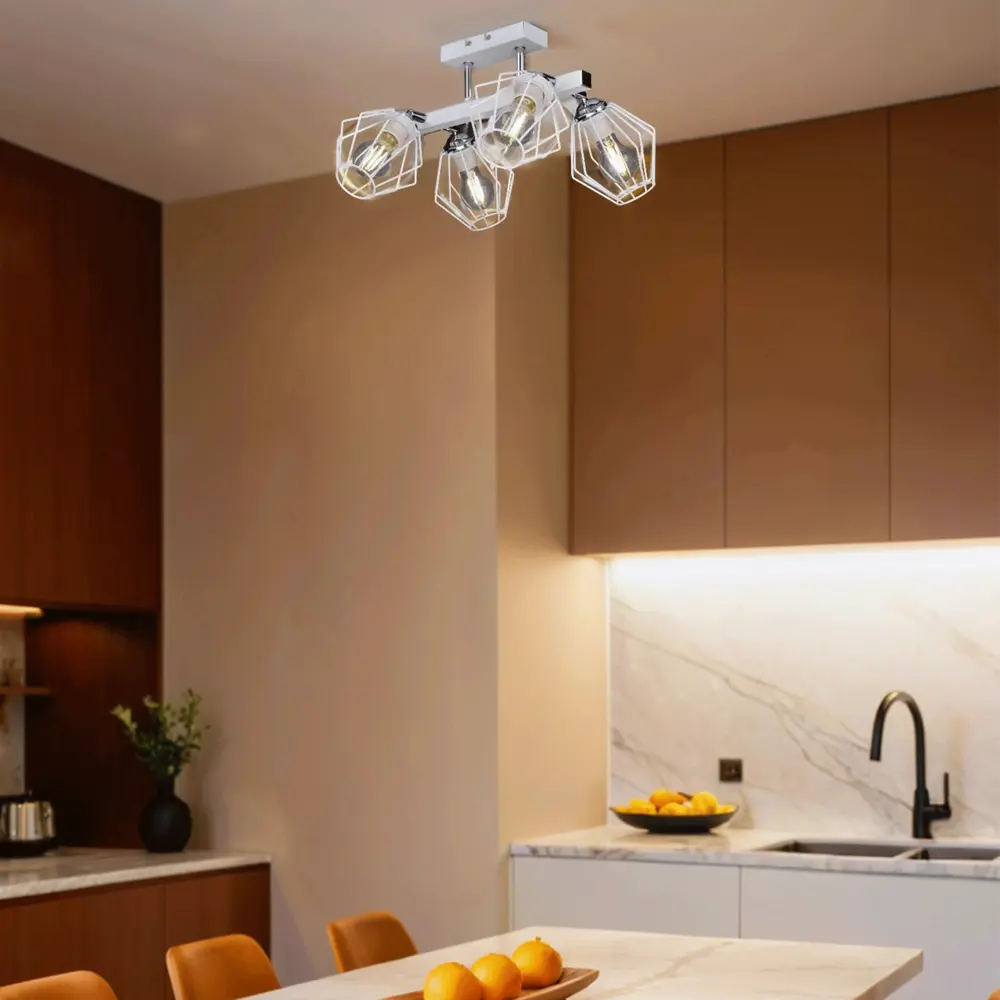 Люстра потолочная Дрим РС21514 4 лампы 12 м² цвет белый РОССВЕТ STLM-2151296 - Вид №10