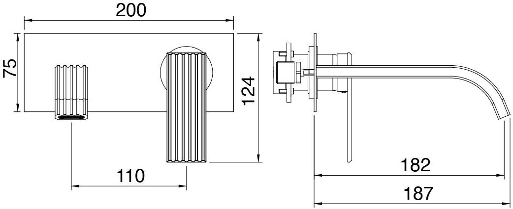 Rubinetterie Treemme Смеситель для умывальника настенный из латуни Ios sun-id-1400089 - Вид №1