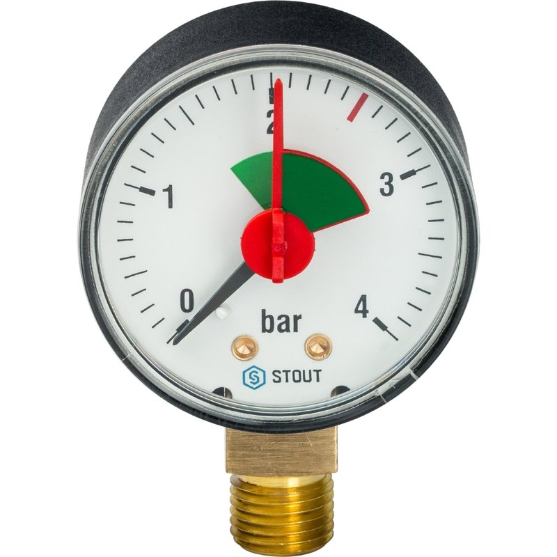 Манометр радиальный с указателем предела 50 мм 1/4" 4 бар STOUT SIM0008500408 - Вид №4