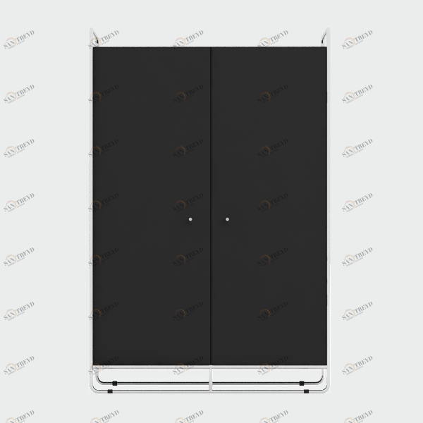 Шкаф двухдверный на металлических ножках черный Bauhaus WOODI  00-3966113 Черный 