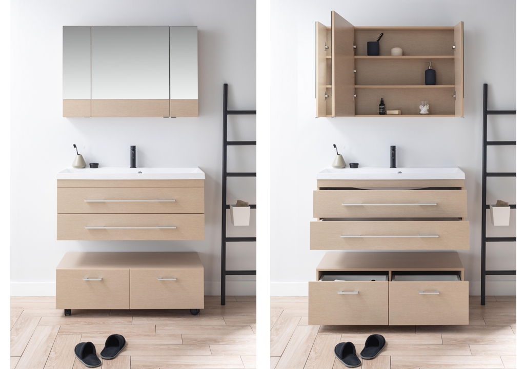 Мебель для ванной Aquanet Нота NEW 100 светлый дуб (камерино) 00230305 - Вид №4