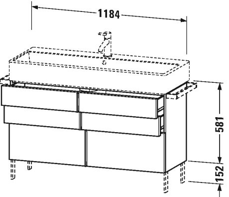 VA658906969 Vero Air Тумбочка напольная Орех брашированный (натуральный шпон) Duravit - Вид №1