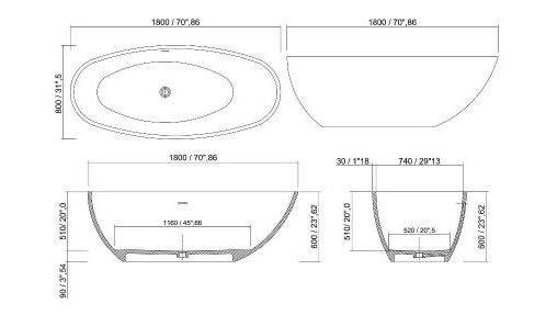 RBT0303 Bathroom Collection ванна Ruby Tub Dimasi 46690 - Вид №1