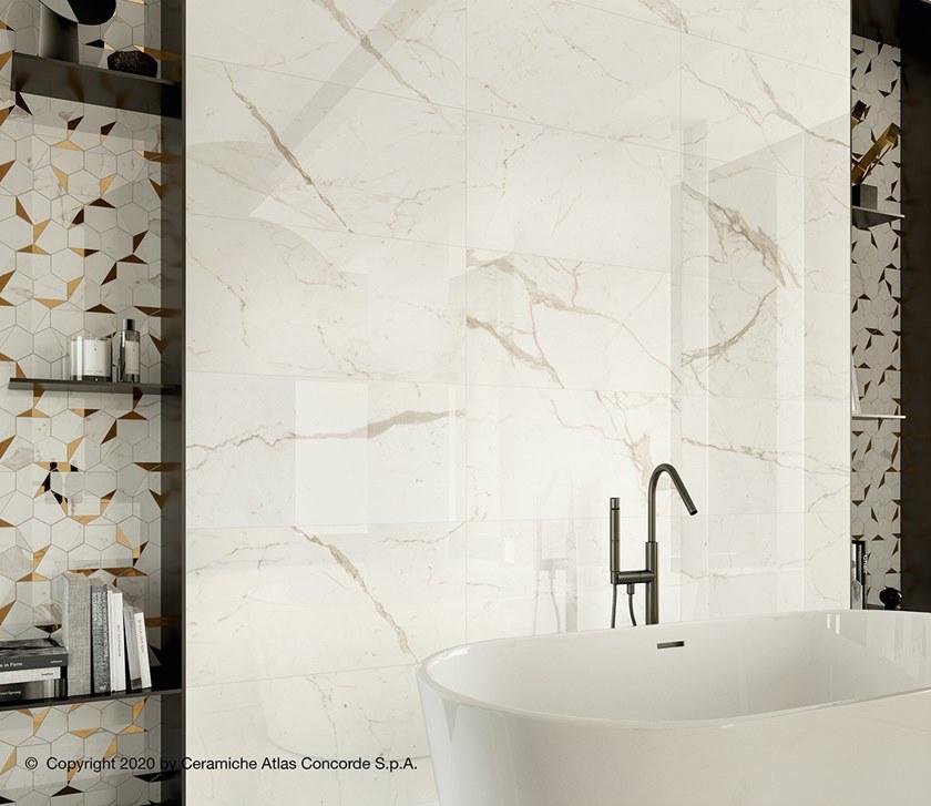 Atlas Concorde Белая плитка для стен с эффектом мрамора Marvel shine sun-id-1375735 - Вид №71