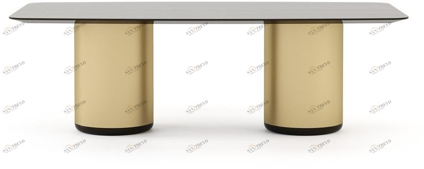 Stylish Club Прямоугольный обеденный стол из латуни и дерева Her Scf.he11
