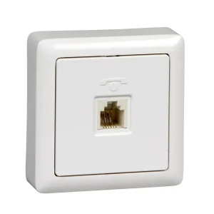 91923893 Розетка телефонная накладная Systeme electric Хит RT-4A3-B RJ11 цвет белый STLM-1419502