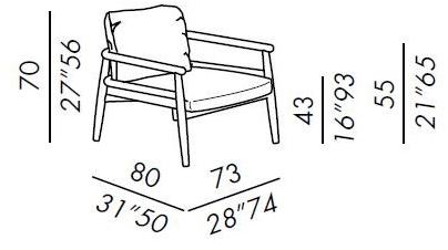 Meridiani Мягкое кожаное кресло с подлокотниками Teresa sun-id-1464023 - Вид №3