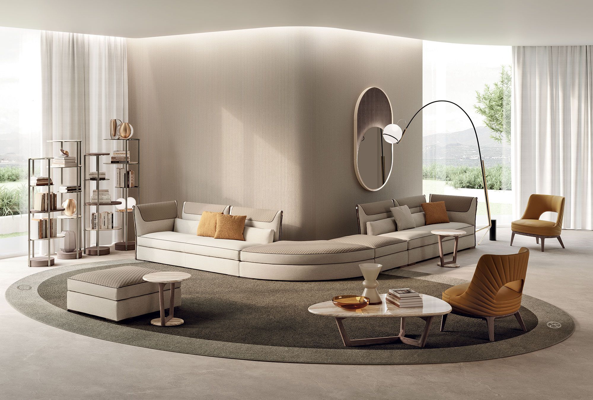 Модульный тканевый диван Vittoria Frigerio Clivio ARCH-00117500 - Вид №2