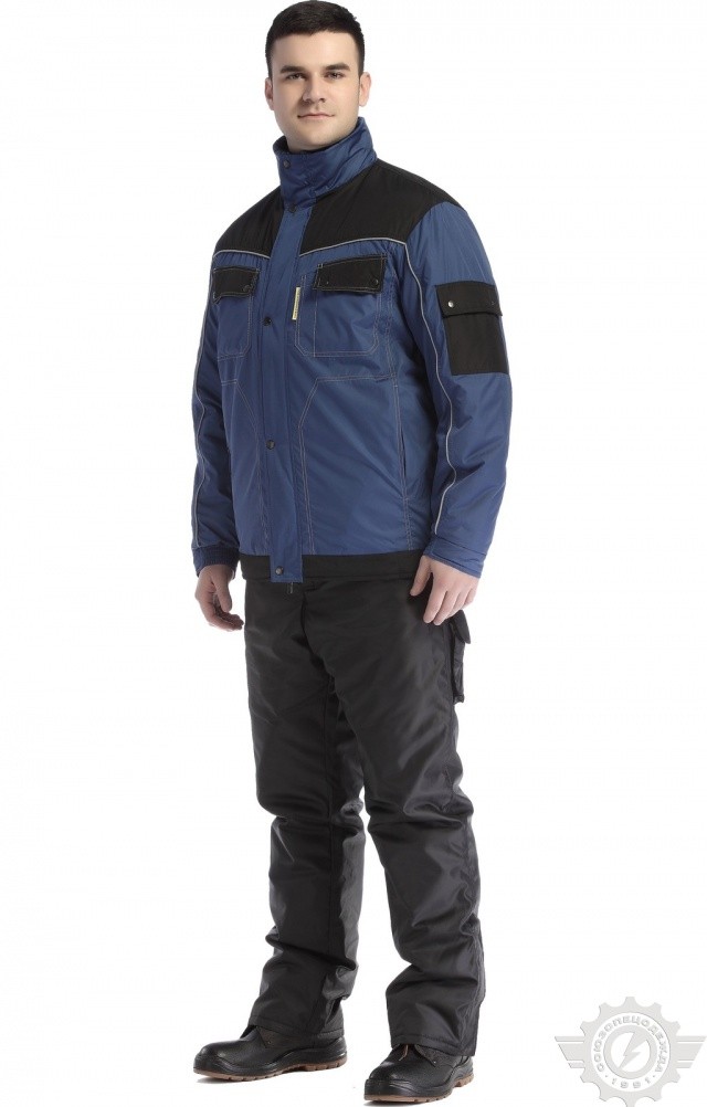 63665 Куртка "Стиль" василек-черная  Зимняя спецодежда  размер 60-62/170-176 