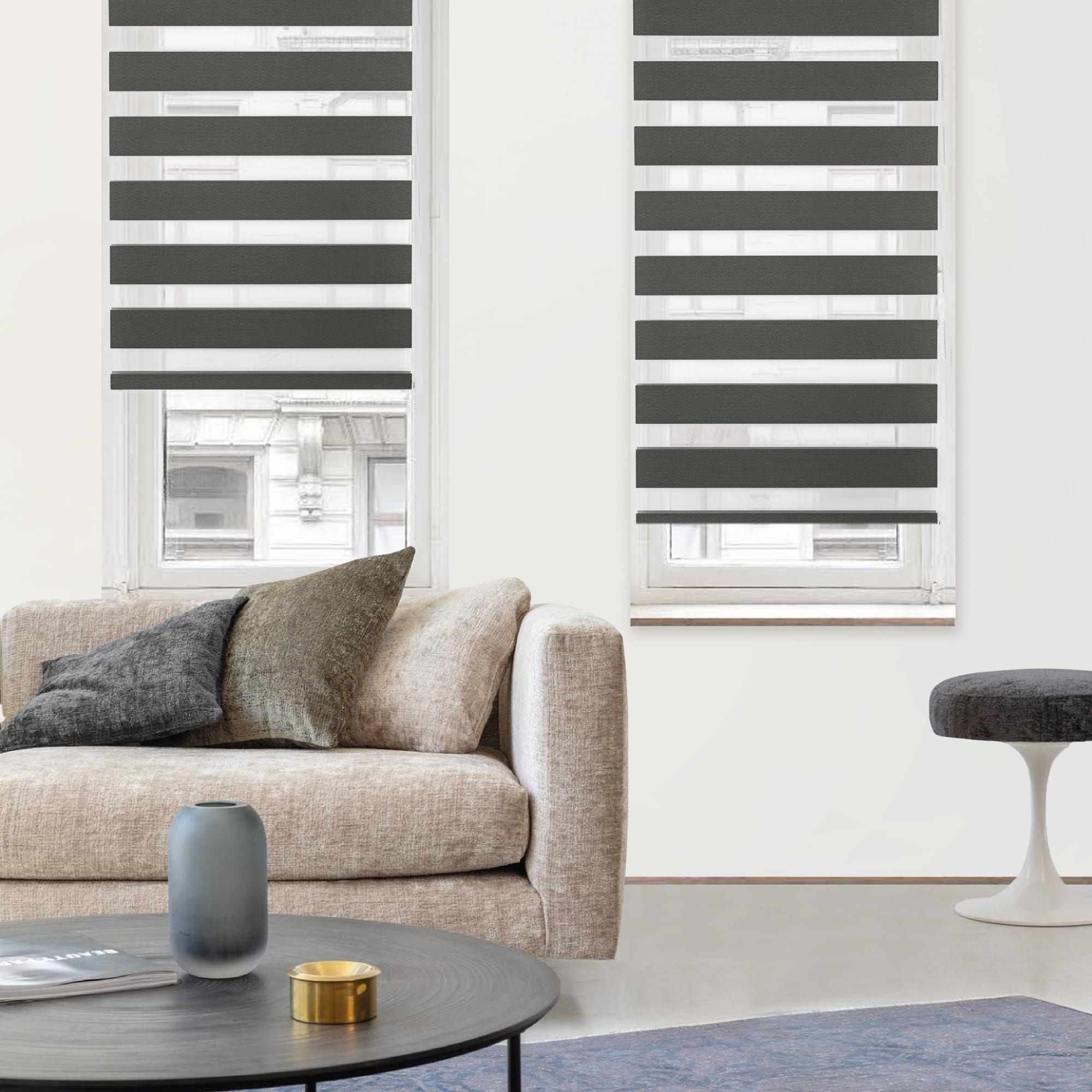 82614449 Штора рулонная день-ночь Miamoza Silver 70x160 см, цвет графит Santreyd  - Вид №2