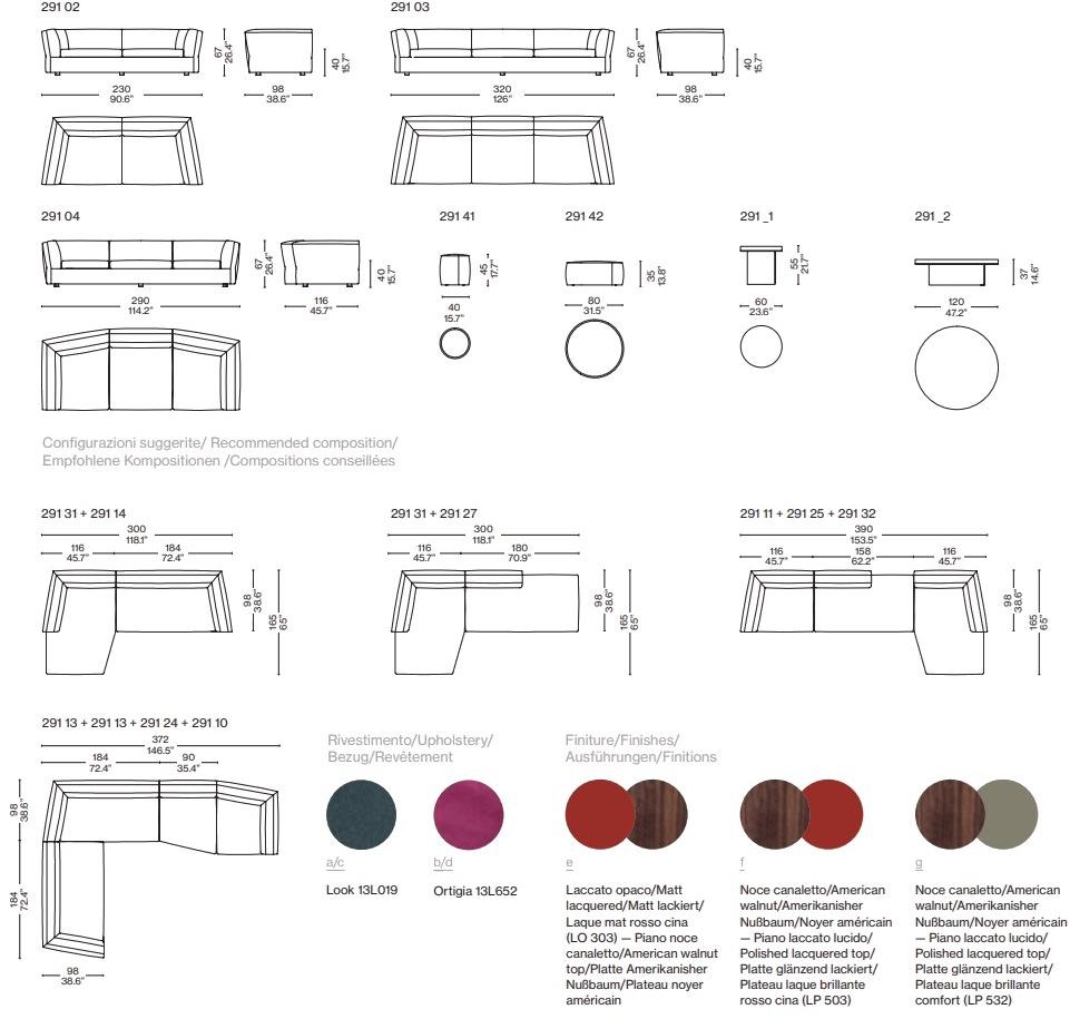 Cassina Модульный диван из ткани sun-id-1493285 - Вид №7