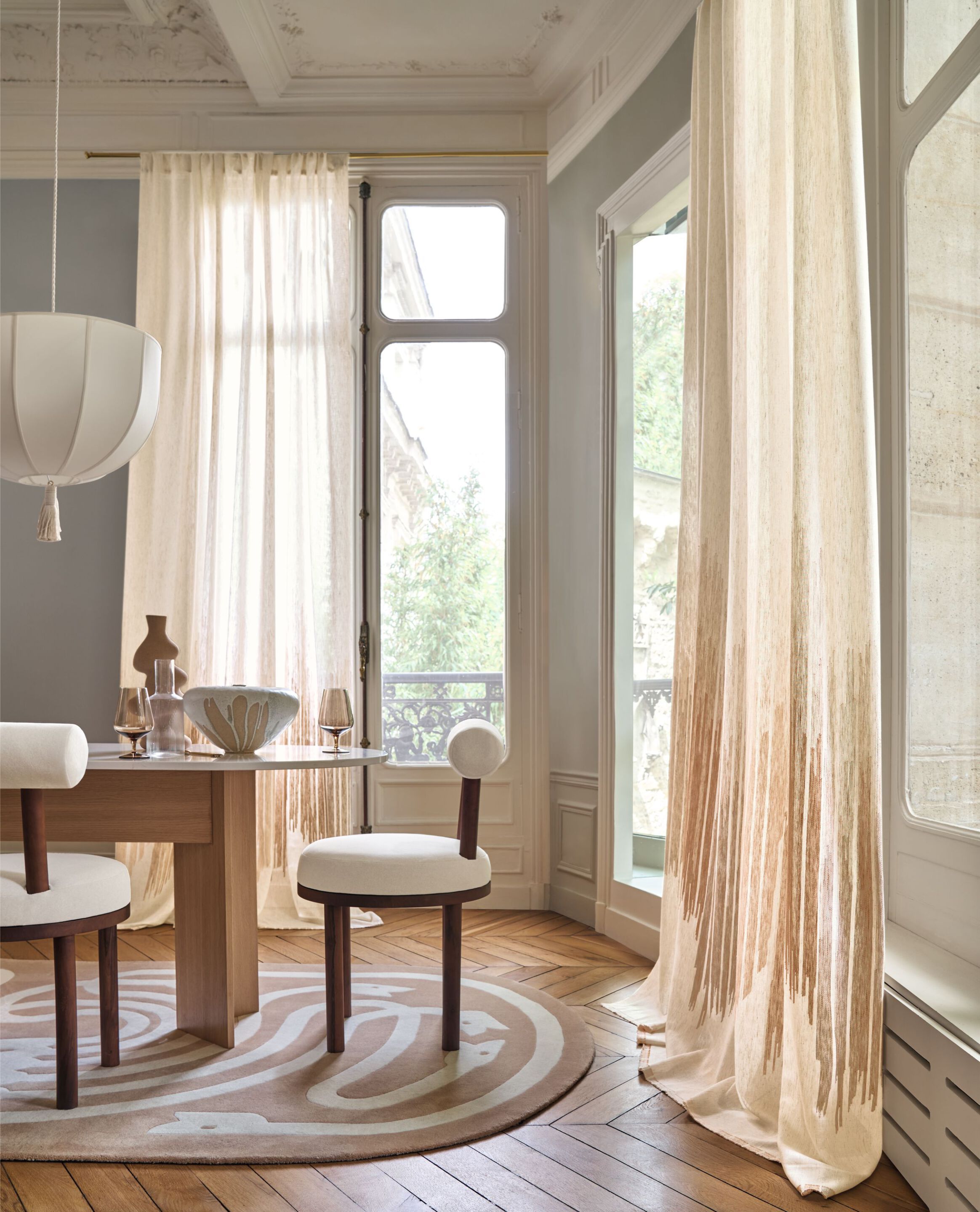 Хлопчатобумажная полосатая ткань для штор Casamance Eremure ARCH-00017445