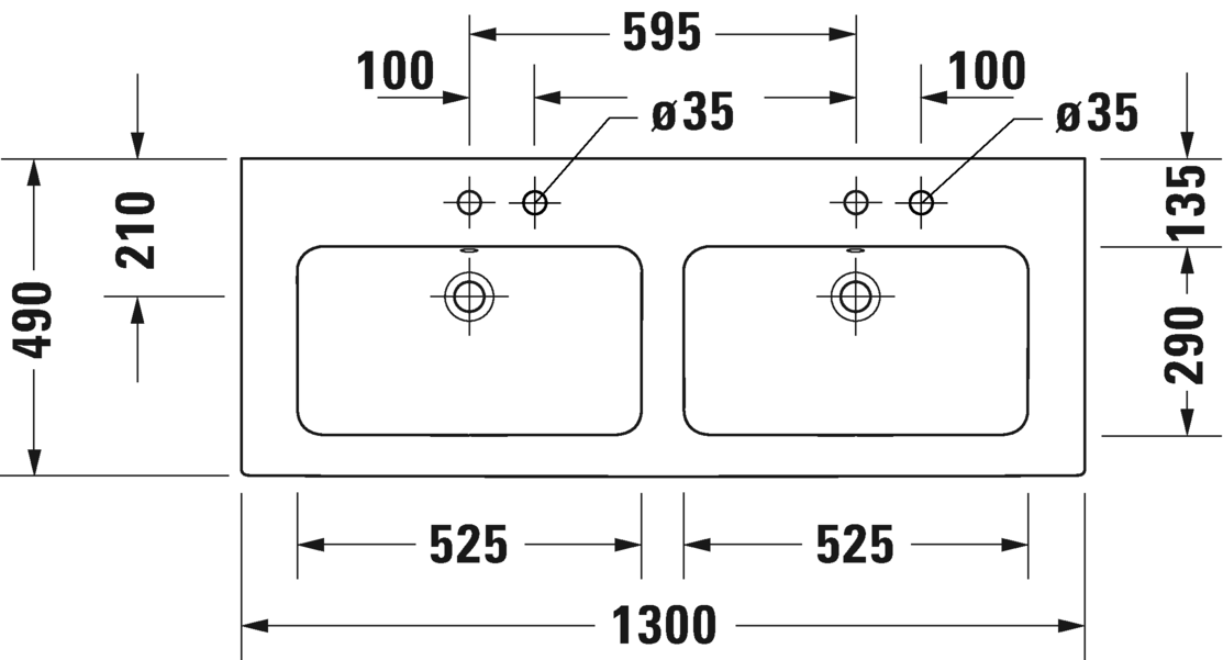 2336133230 Подвесная раковина настенная овальная Duravit ME BY STARCK - Вид №2