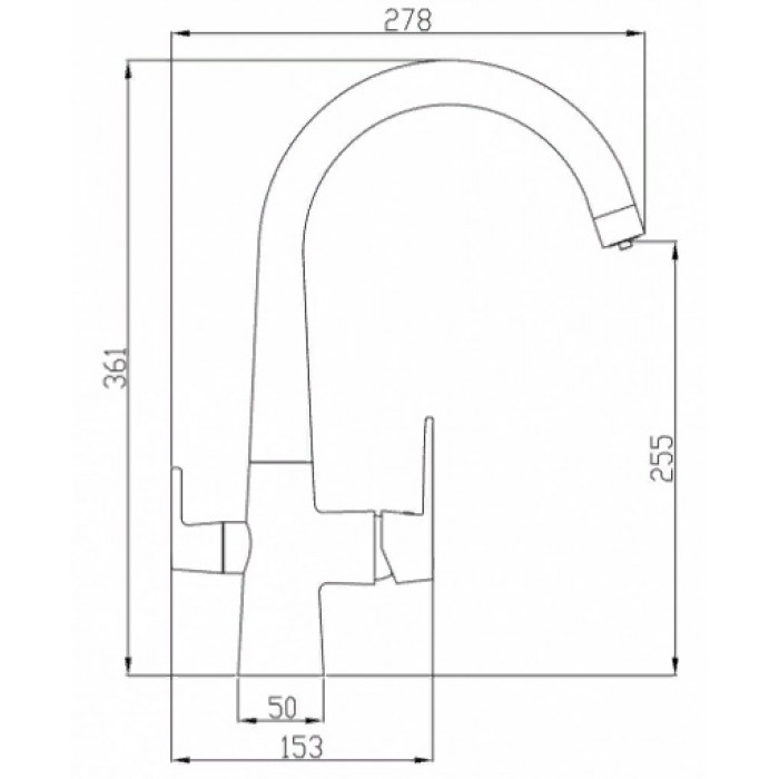 Steel Hammer SH 819 SATIN Смеситель для кухни Zorg 361x278  - Вид №2