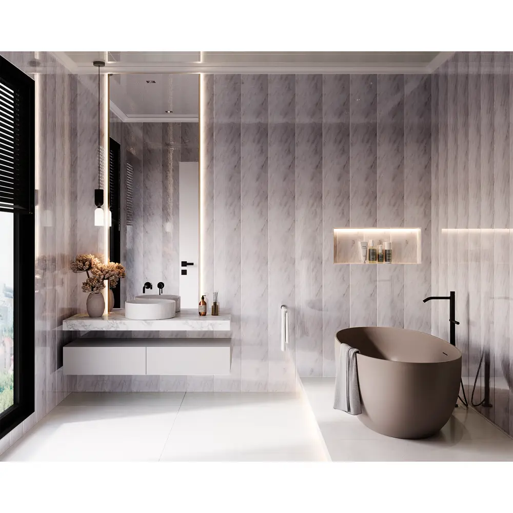 Стеновая панель ПВХ Мрамор коричневый 2700x250x5 мм 0.675 м² VENTA STLM-2174568 - Вид №1