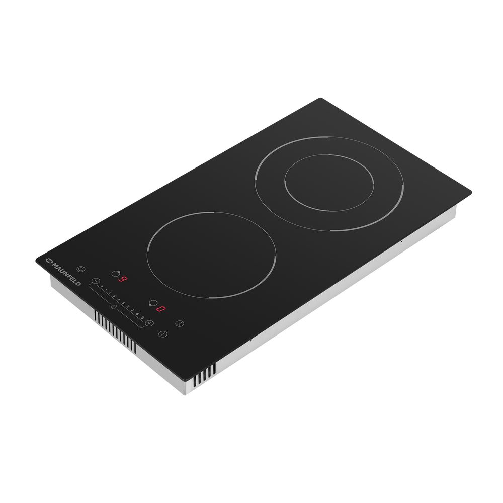 EVCE.292F.D-BK Электрическая панель evce.292-bk/ домино, • тип: электрическая 30 см • тип установки: независимая • управление: фронтальное, сенсорное • конфорка с двойной зоной нагрева, нагревательный элемент: hi-light, 2шт • мощность конфорок, вт: 3000 Santreyd  - Вид №2