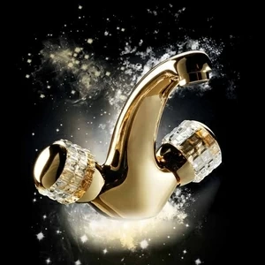 Смеситель для раковины с автоматическим сливом 24.004G MAIER ELITE CRISTAL