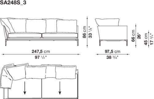 Угловой диван из ткани B&B Italia Атолл ARCH-00091854 - Вид №33