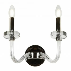 Бра на 2 лампы никель Nickel W9474-2 ILAMP СВЕЧА 00-3949176 Никель;прозрачный