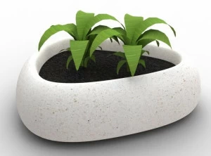 Manufatti Viscio Низкий горшок для общественных мест из реконструированного камня