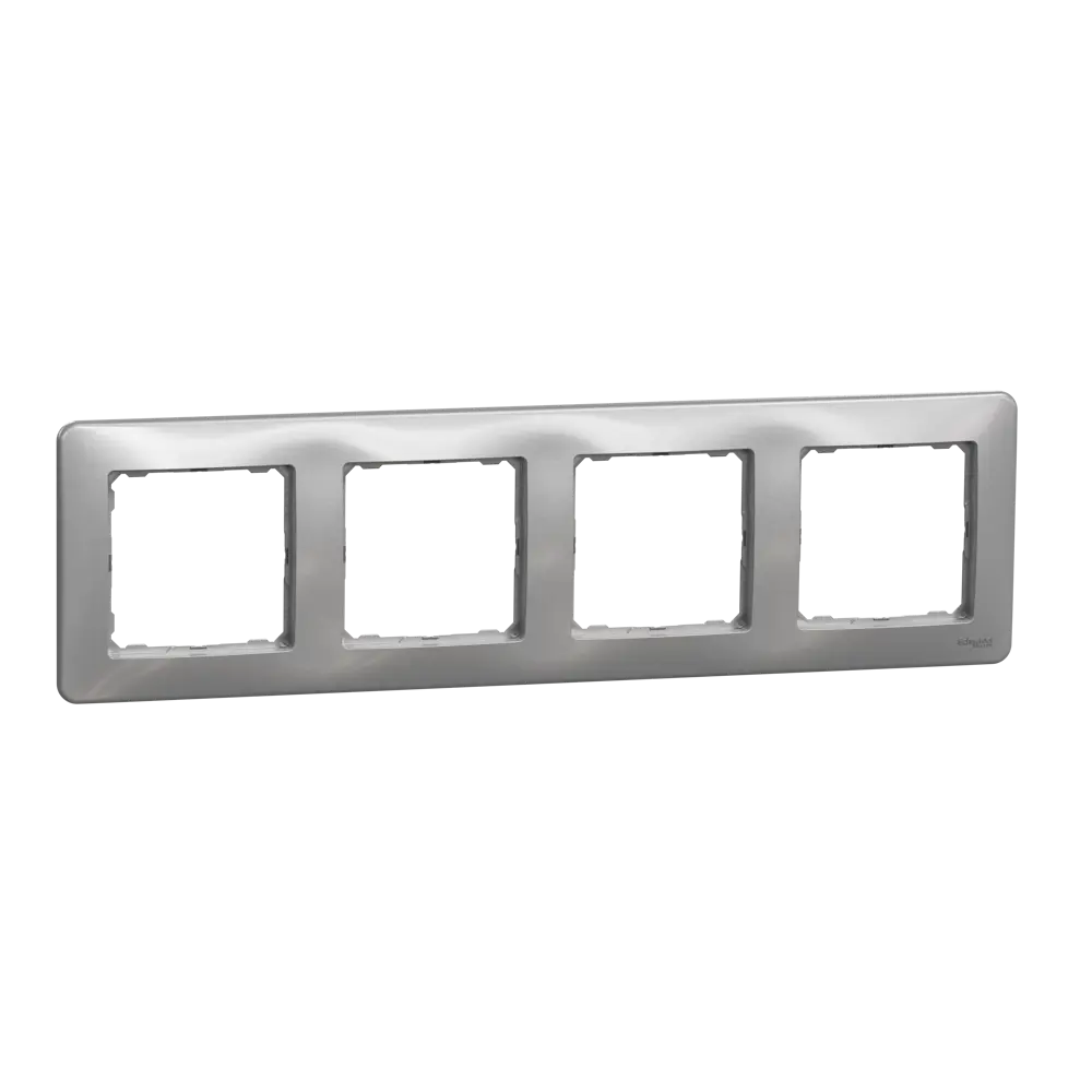 Рамка для розеток и выключателей Systeme Electric Sedna Design 4 поста, цвет алюминий STLM-2045343 - Вид №1