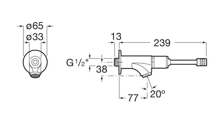 Металлический настенный смеситель для раковины Roca Instant ARCH-00044022 - Вид №2