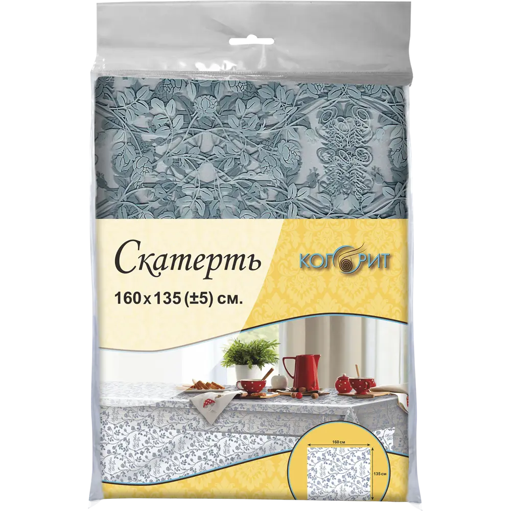 Скатерть «Розовый сад» прямоугольная 160х135 см цвет белый/серый 83025235 STLM-2041097 Santreyd Deluxe - Вид №2