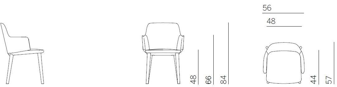 Montis Стул из ткани с подлокотниками Back me up sun-id-1470574 - Вид №8