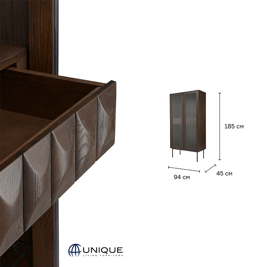 43413181 Шкаф latina, 94х45х185 см Unique Furniture  - Вид №15