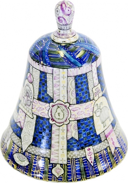 103670 Императорский фарфоровый завод Колокольчик "Кружева и ленты" Фарфор твердый 