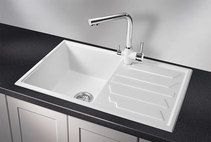 8002, АРКТИК (БЕЛЫЙ), кухонная мойка, кварц GRANULA 8002-ST233