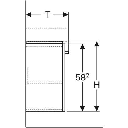 862060000 Шкафчик для раковины Geberit Renova Compact, с одной дверью Geberit  - Вид №4