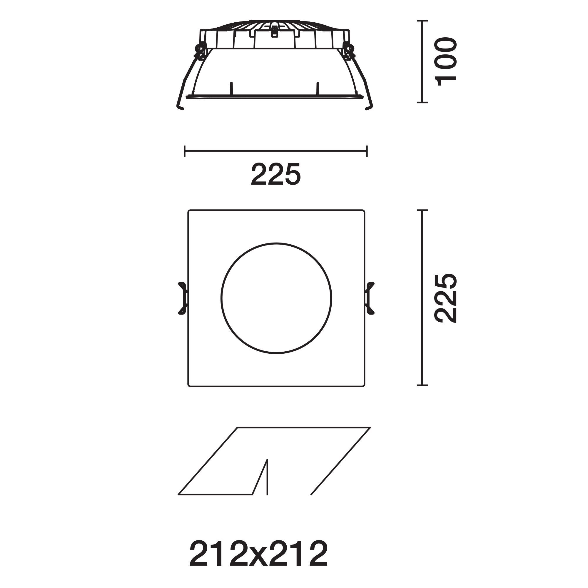 Заливка формы алюминия утопленный квадратный прожектор для столешницы iGuzzini Easy Space ARCH-00040639 - Вид №5