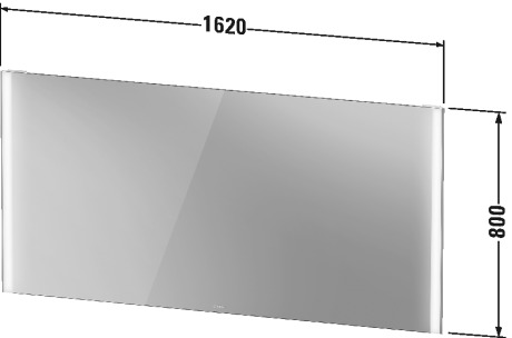Зеркало с подсветкой, версия "Sensor" Серии/XViu #XV7037 1620 x 40 мм Duravit XV70370B1B1 - Вид №1