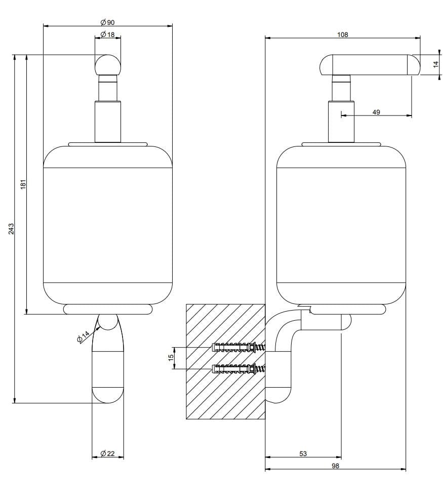 Настенный дозатор мыла из керамогранита Gessi капля ARCH-00080057 - Вид №2