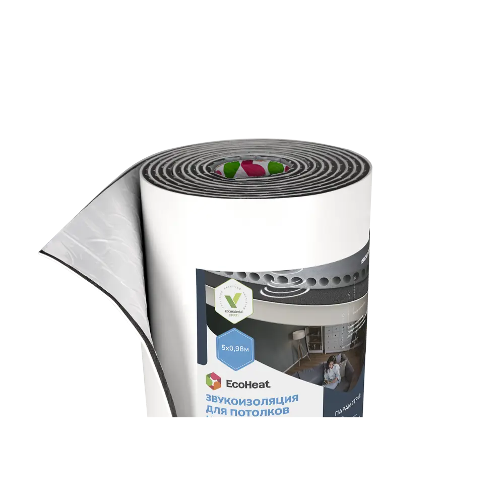 Звукоизолирующая подложка Ecoheat 7.5x250 мм 0.98 м 4.9 м² STLM-2145925 - Вид №10