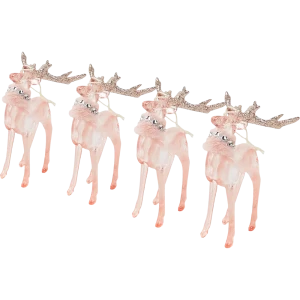87036539 Елочная игрушка Олень 13x21 цвет розовый 4 шт. STLM-1354829