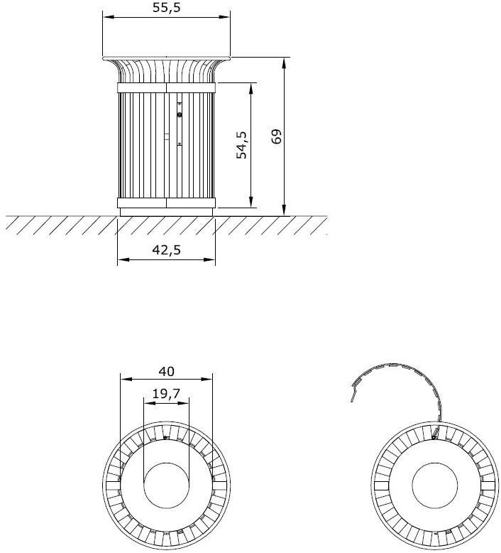 Euroform W Контейнер для мусора из металла Tulip 230-45 (60, 90) - Вид №7