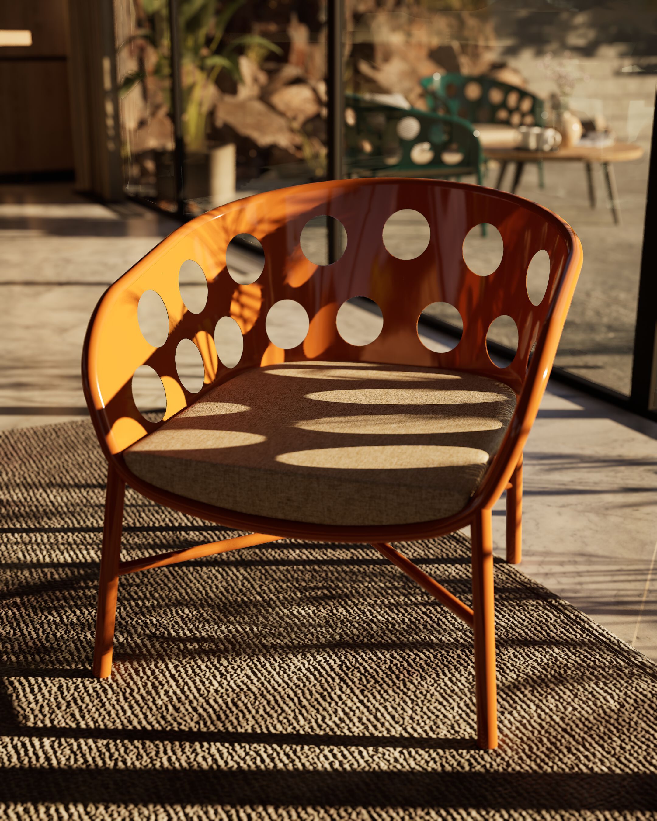 Алюминиевый стул с порошковым покрытием с подлокотниками DRIGANI Bubble ARCH-00127070 - Вид №3