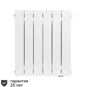 Радиатор секционный Rifar Supremo 500/90 биметалл 6 секций нижнее правое подключение цвет белый