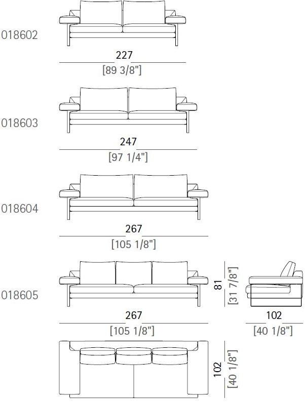 Arketipo 2-местный тканевый диван sun-id-1444780 - Вид №2