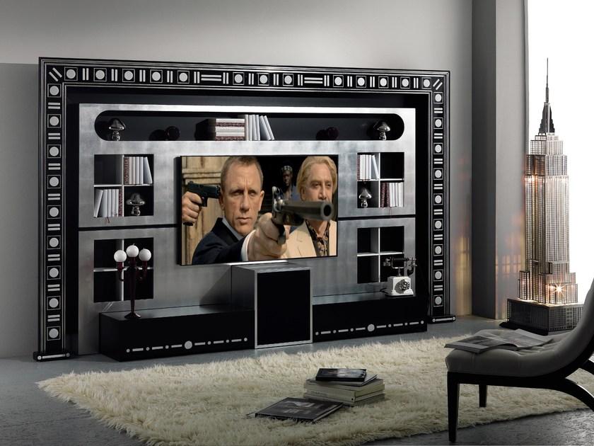 Vismara Design Оборудованная лакированная стена с тумбой под телевизор Classic sun-id-1379132 - Вид №2