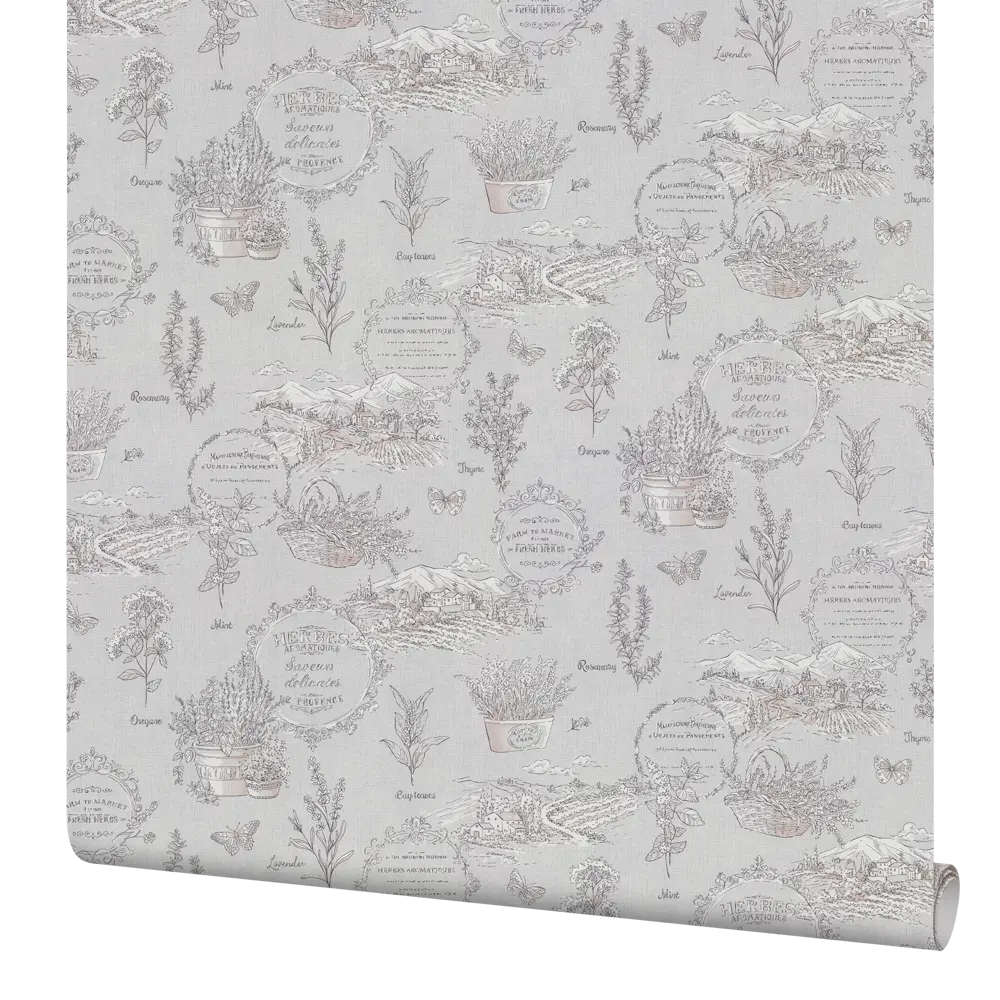 Обои флизелиновые Palitra Home Aromatique серые с текстурой тиснения 89392989 STLM-1427837