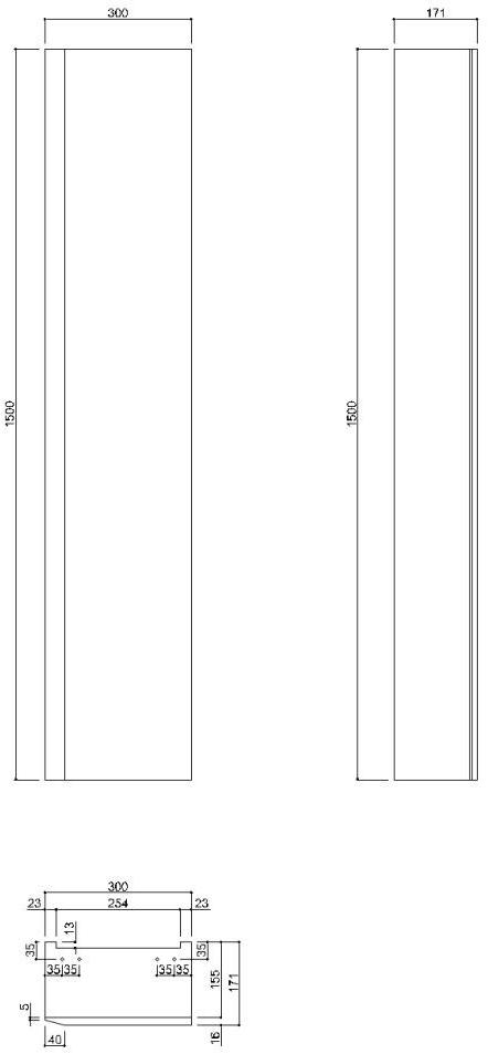 Ponte Giulio Навесной шкаф для ванной комнаты высокий из мдф Hug sun-id-1452490 - Вид №5