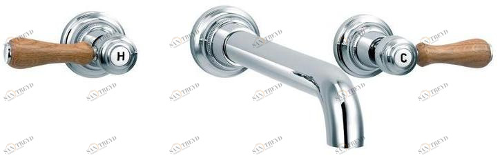 rvb Смеситель для ванны настенный на 3 отверстия 1935 wood 1936.11.71-cc