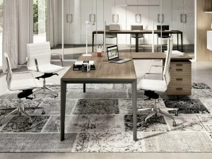 Quadrifoglio Угловой письменный стол из искусственной древесины со встроенной полкой X5