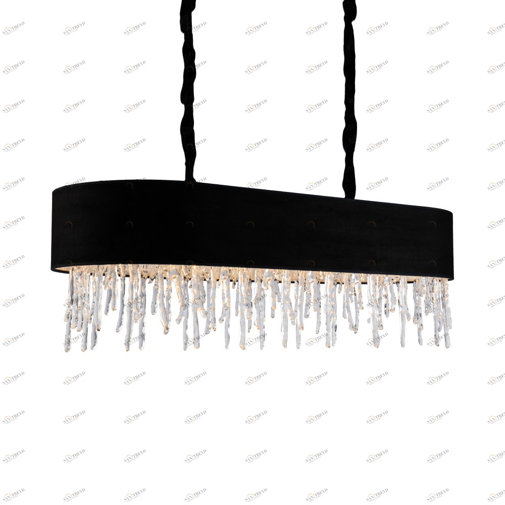 Светильник подвесной на 7 ламп 35х110 см черный Delight Collection KG1102P-7 DELIGHT COLLECTION ДИЗАЙНЕРСКИЕ 00-3883130 Прозрачный;черный 